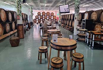 Prova do famoso vinho da Madeira num produtor de vinho local.